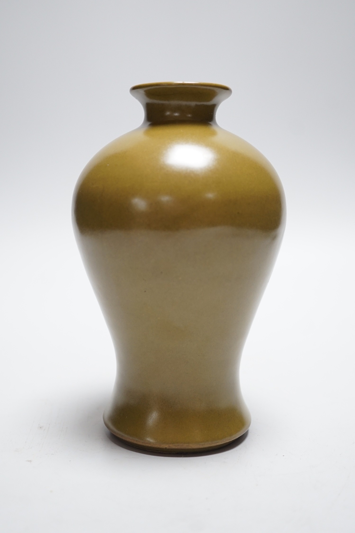 A Chinese teadust glazed meiping vase, 18cms high